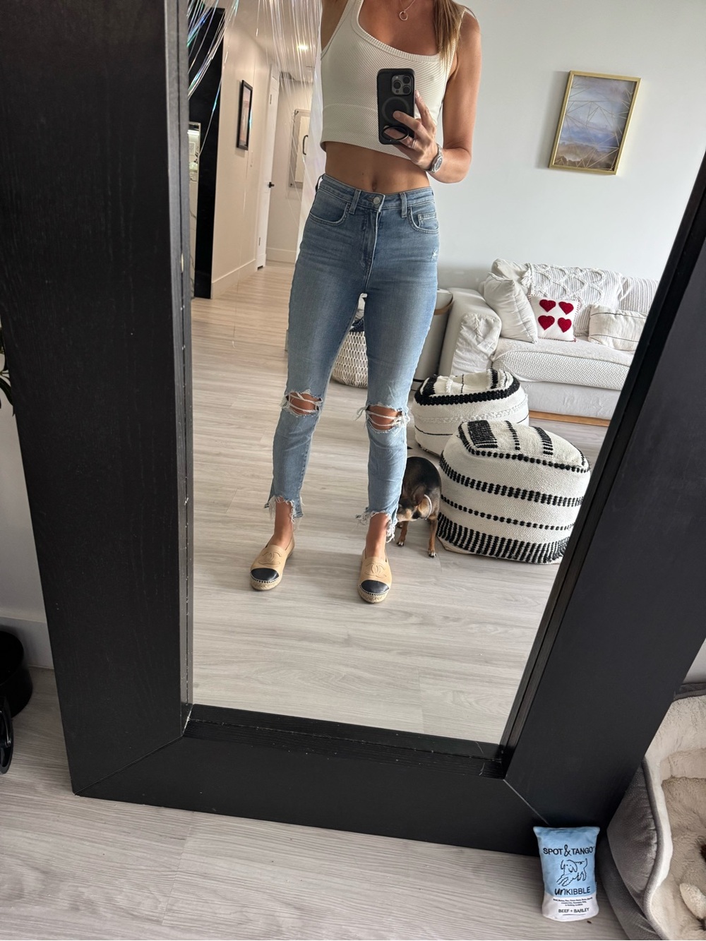 L'AGENCE Light Blue Distressed High-Rise Skinny Jeans